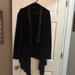 Chico's Black Cardigan with Beaded Trim